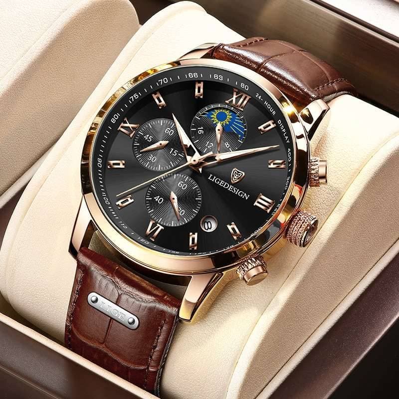 LIGE Men Watches Waterproof Luminous Top Brand Luxury Leather Casual Sports Quartz Wristwatch Military Man Watch For Men relogio Silver white S SPAIN