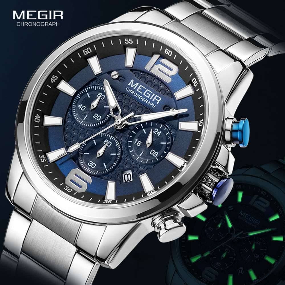 MEGIR MS2156G Luxury Chronograph Watch ML2156G-Black gold