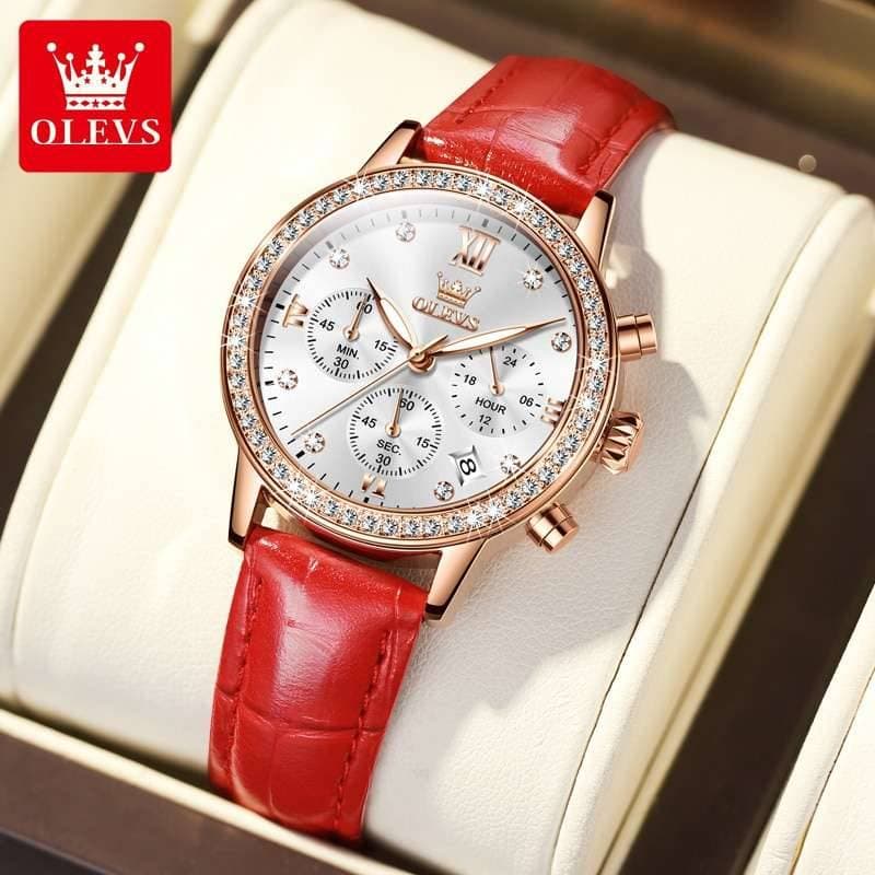 OLEVS 9933 Elegant Watch Leather Strap HPYB