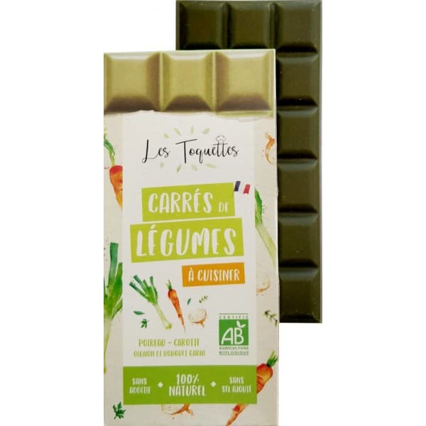 Carré de légumes Poireau Carottes Oignon bouquet garni bio Les toquettes 75g
