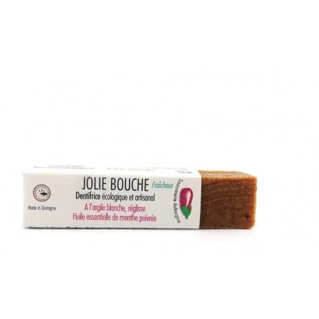 Dentifrice solide jolie bouche Fraicheur savonnerie Aubergine 33g
