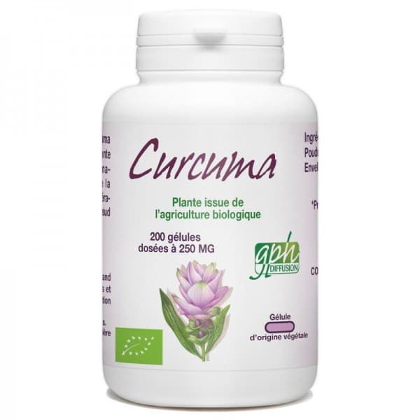 Curcuma Bio dosé à 250mg 200 gélules végétales Gph Diffusion