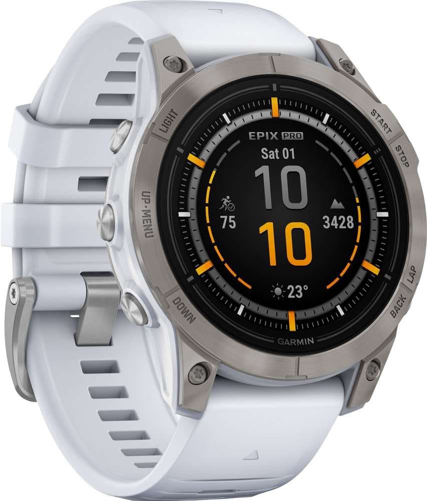 Garmin EPIX™ PRO (GEN 2) SAPPHIRE 47mm - GPS Multisport Smartwatch - Steinweiss/Titanium Titan