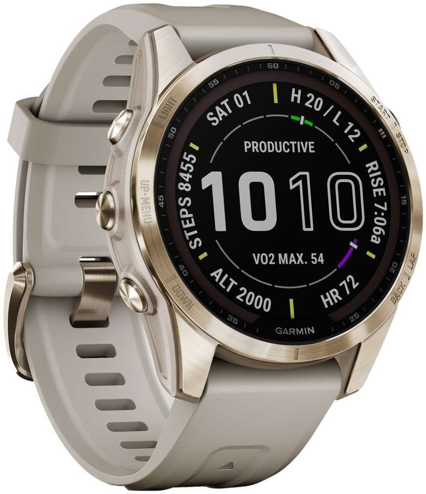 Garmin Fenix 7S SAPPHIRE SOLAR - GPS Multisport Smartwatch - beige/cremegold
