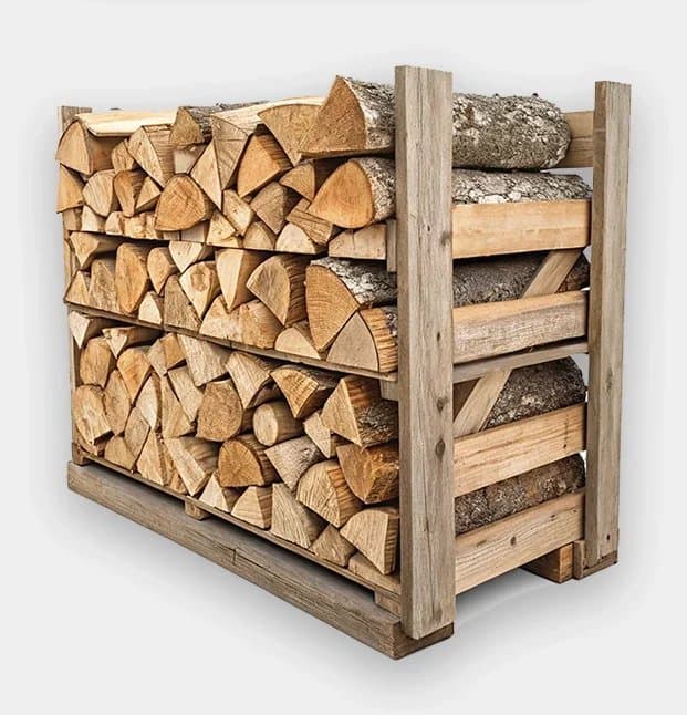 Palette feuillus 40 cm — Bois rangé, longue combustion