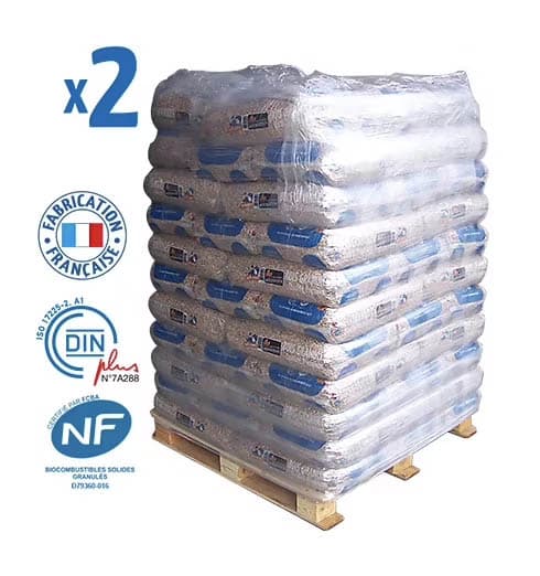 Woodstock Holzpellets, 2 Paletten, 132 x 15 kg SĂ€cke, DINplus NF â Naturholz
