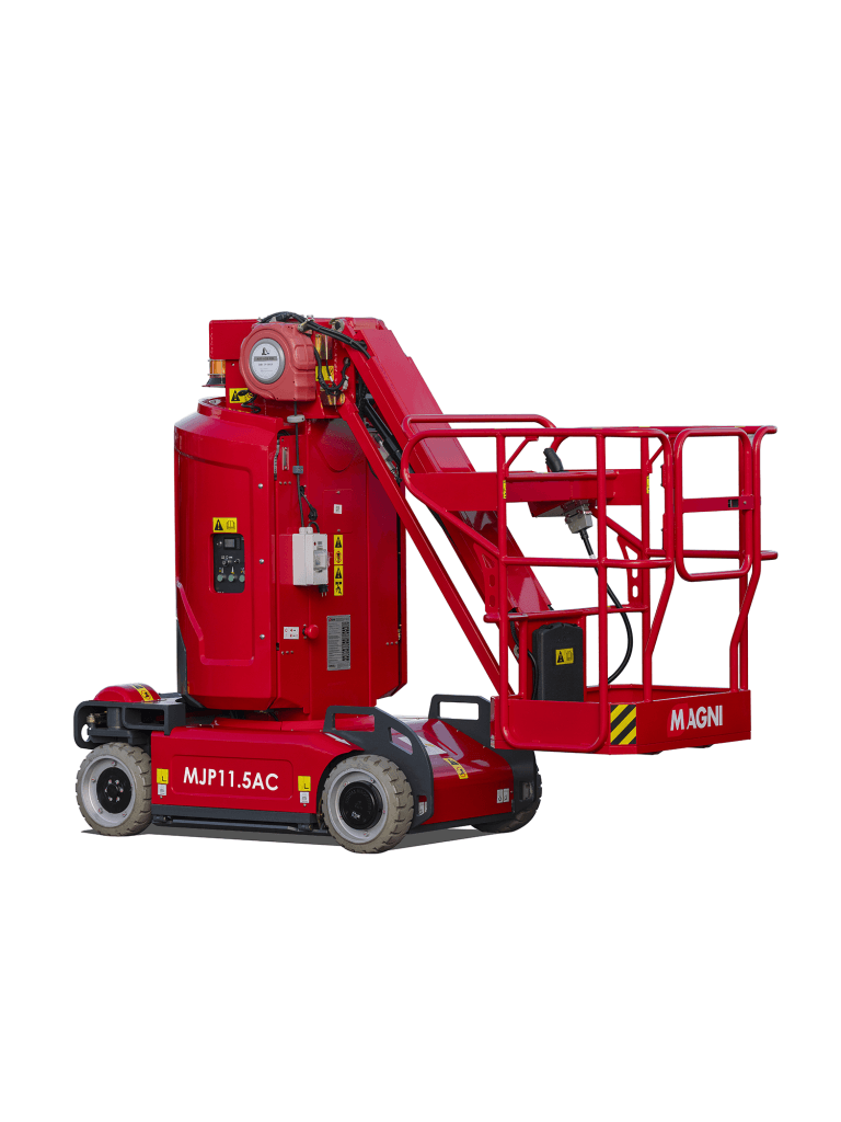 Magni MJP11.5 Vertikalmastbühne 11,20 m mit Korbarm – 345° drehbar, 3 m Reichweite