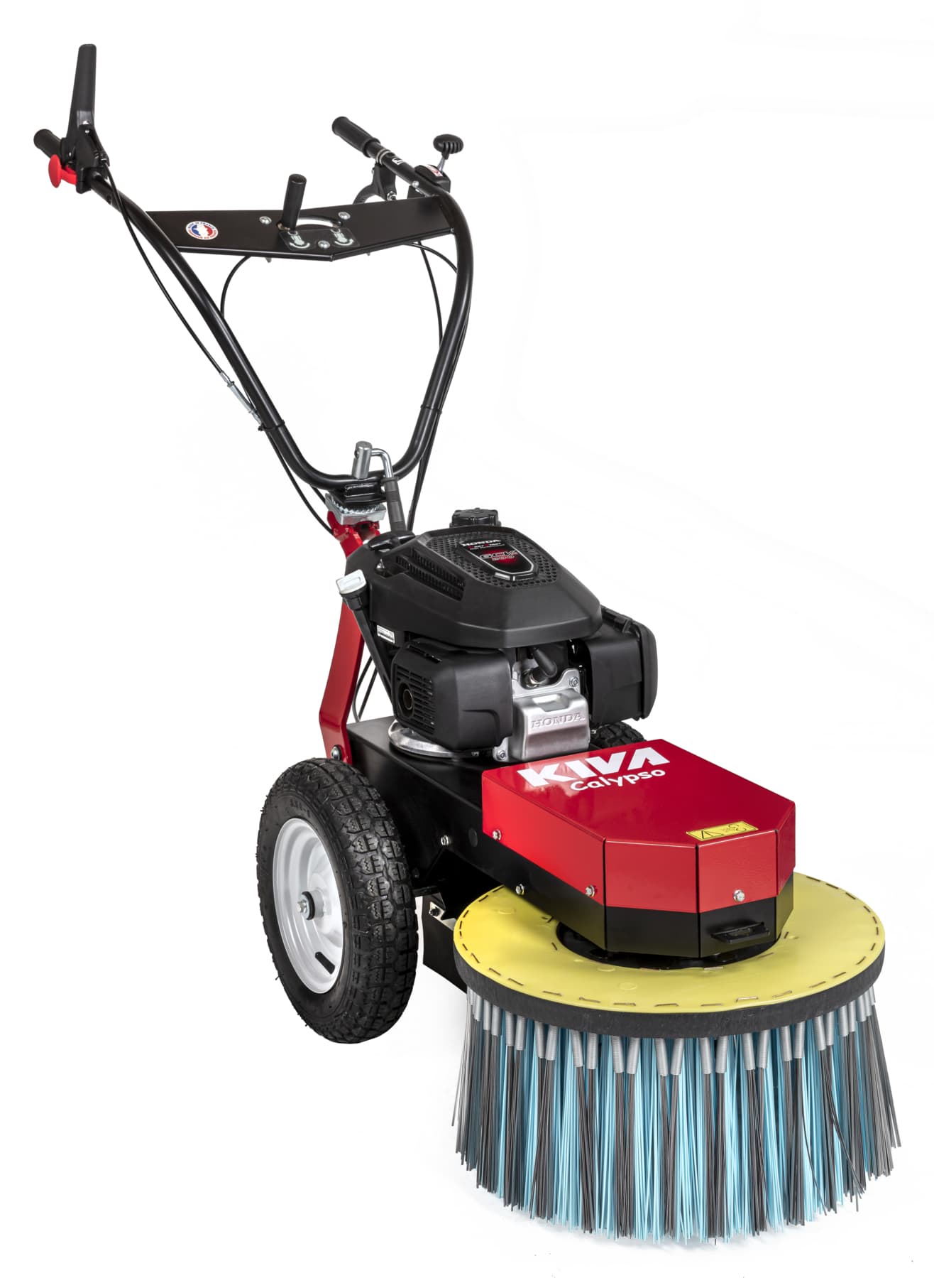 Désherbeuse Kiva Calypso – 57 cm, brosses métalliques et nettoyage sécurisé des chaussées