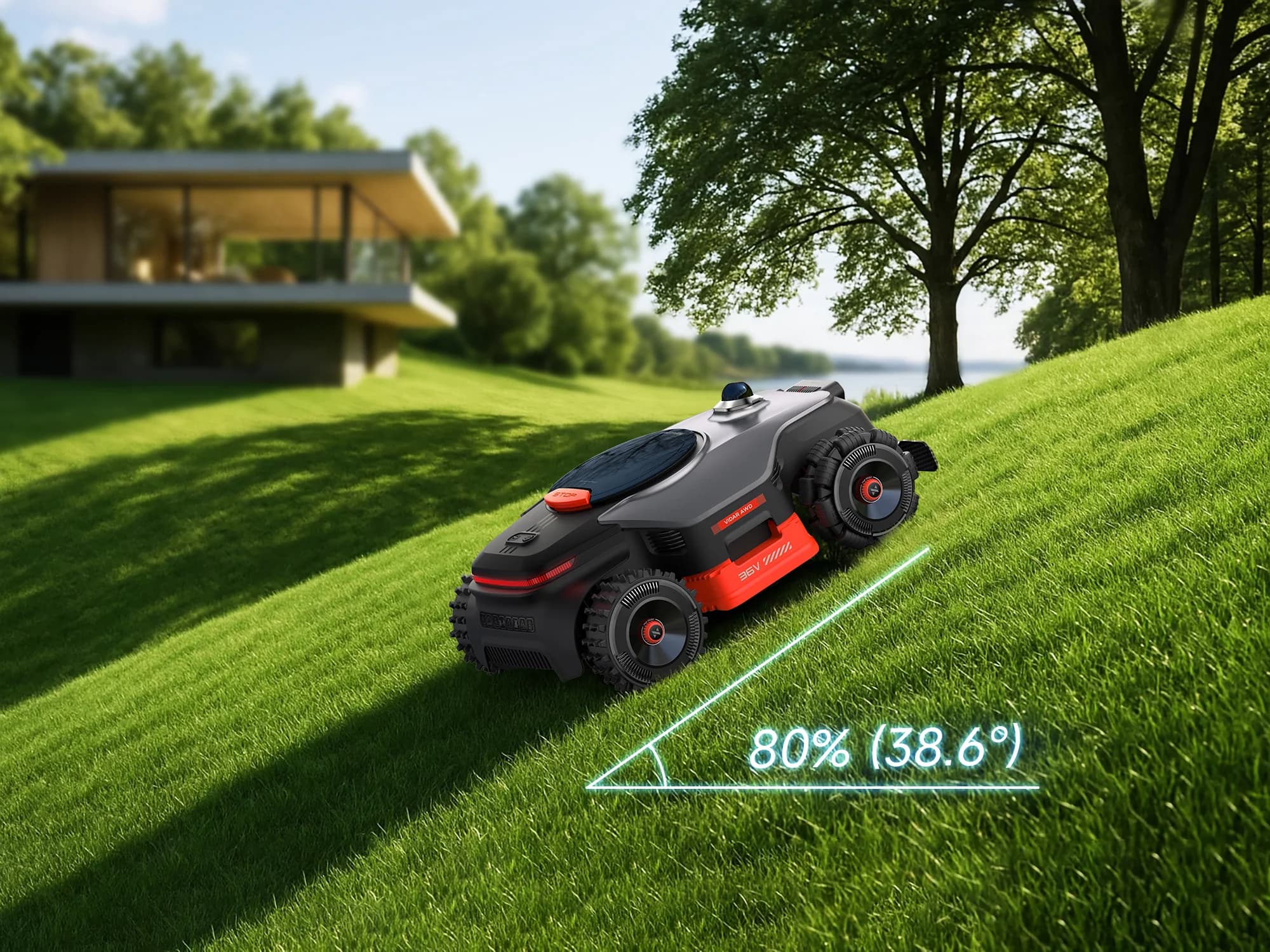 Robot tondeuse VIDAR 3000 AWD NexLawn – 3000m², 4 roues motrices et terrains difficiles
