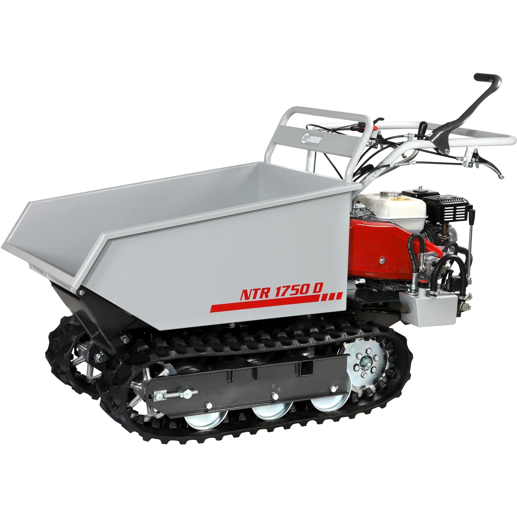 Transporteur NTR 1750 D – Benne Dumper hydraulique 550 kg, moteur HONDA, chenilles professionnelles