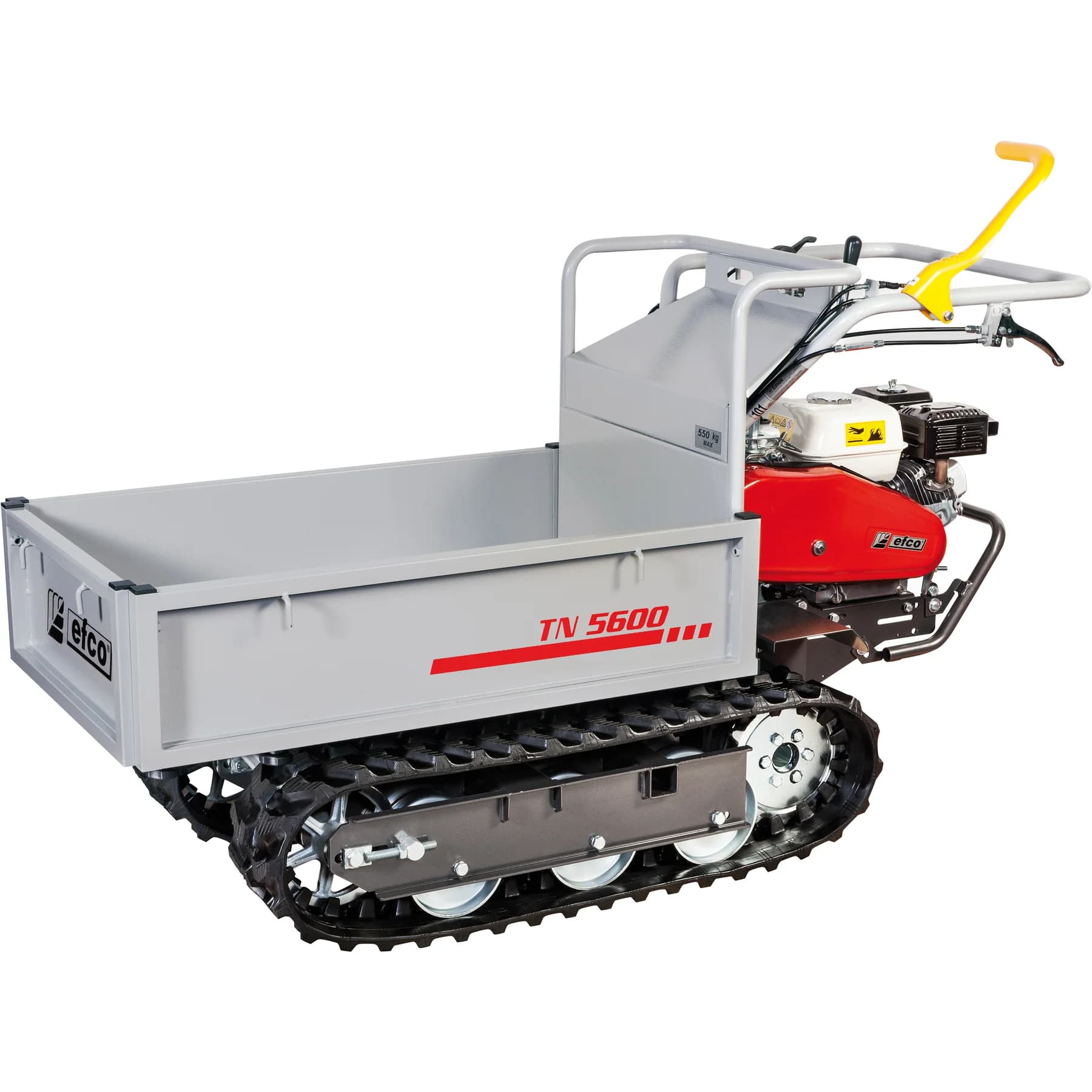 Transporteur TN 5600 – Moteur HONDA 4,8 ch, benne 550 kg, chenilles tout-terrain