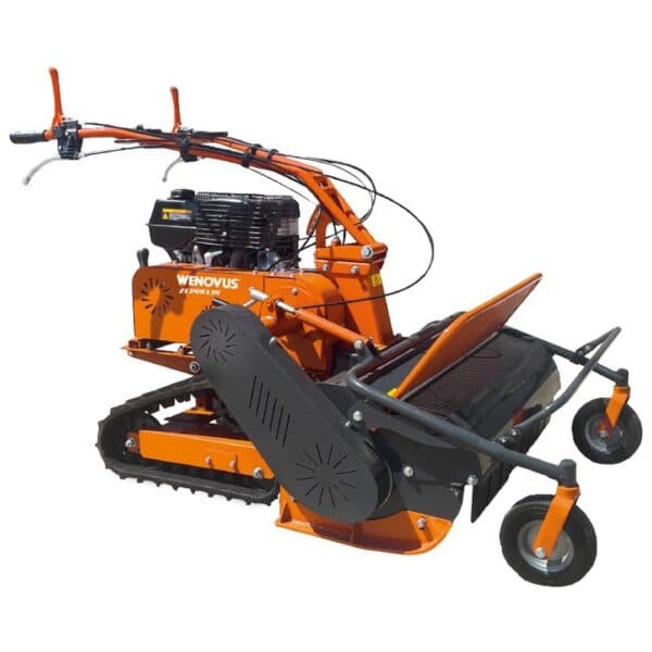 Débroussailleuse à marteaux sur chenilles Wenovus 860C Zeppelin – 15 CV, coupe 86 cm et traction maximale