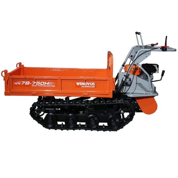 Dumper sur chenilles Wenovus 7BL-750HZ Zeppelin – charge 750 kg, benne hydraulique et chenilles 180 mm