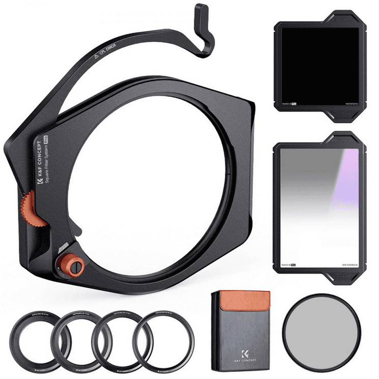 K&F KF High-End Square Bracket System, with built-in 95mm CPL, with 67/72/77/82mm adapter ring