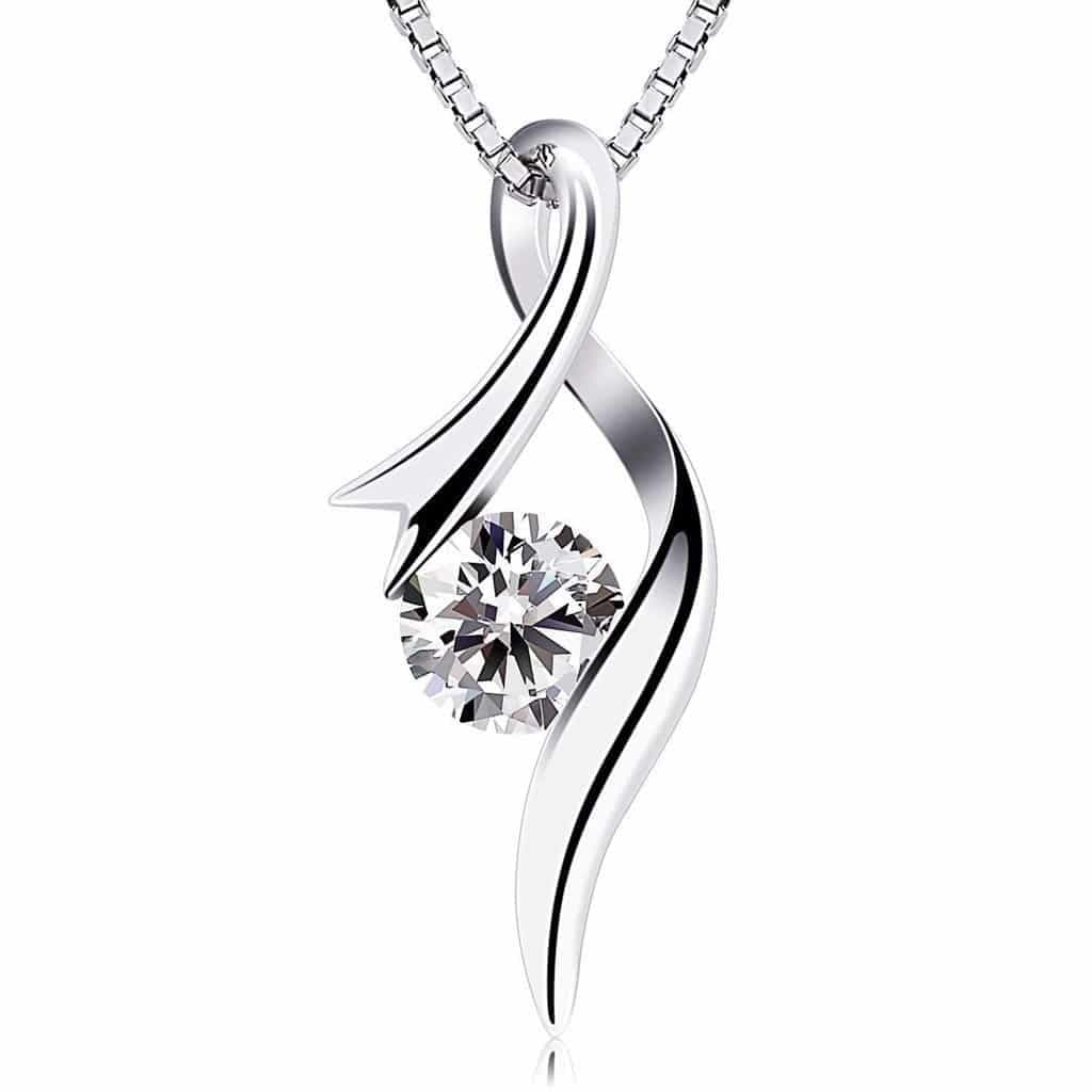 Pendentif arabesque et oxyde de zirconium blanc