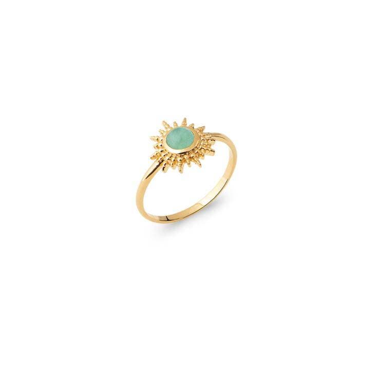 Bague soleil aventurine plaqué or - 54