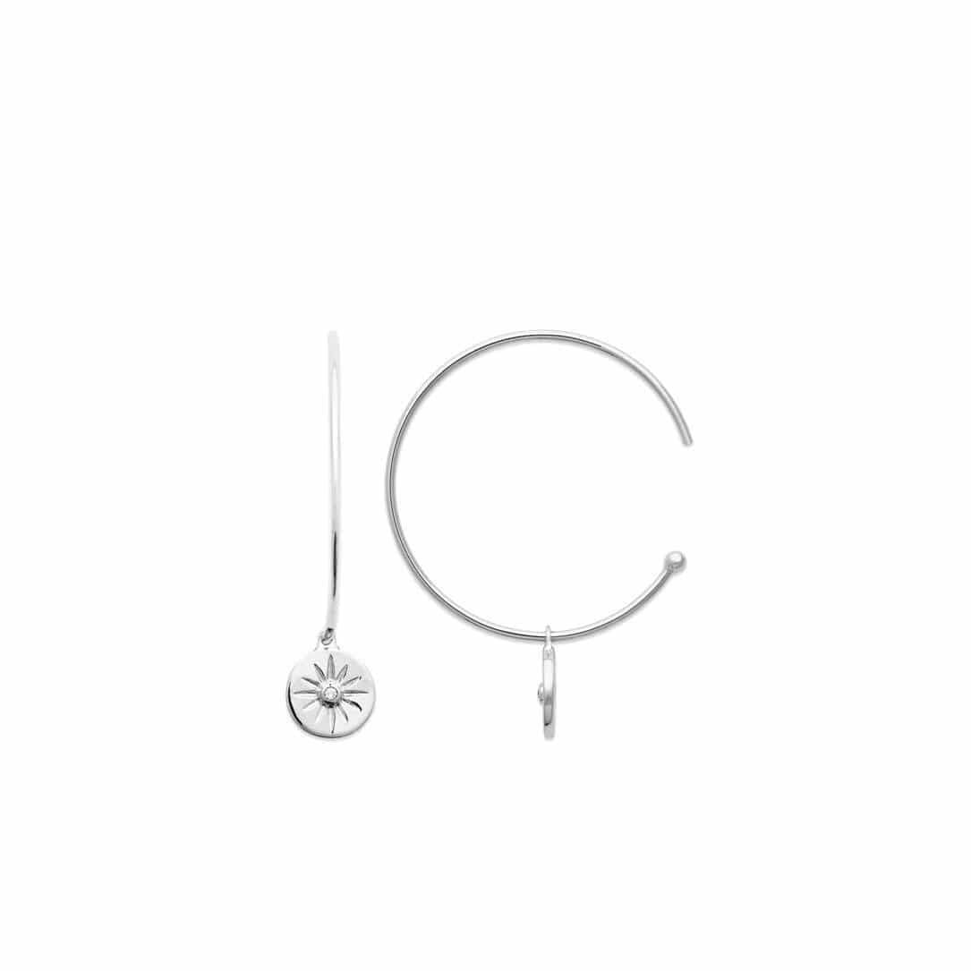 Créoles soleil zircon argent rhodié femme