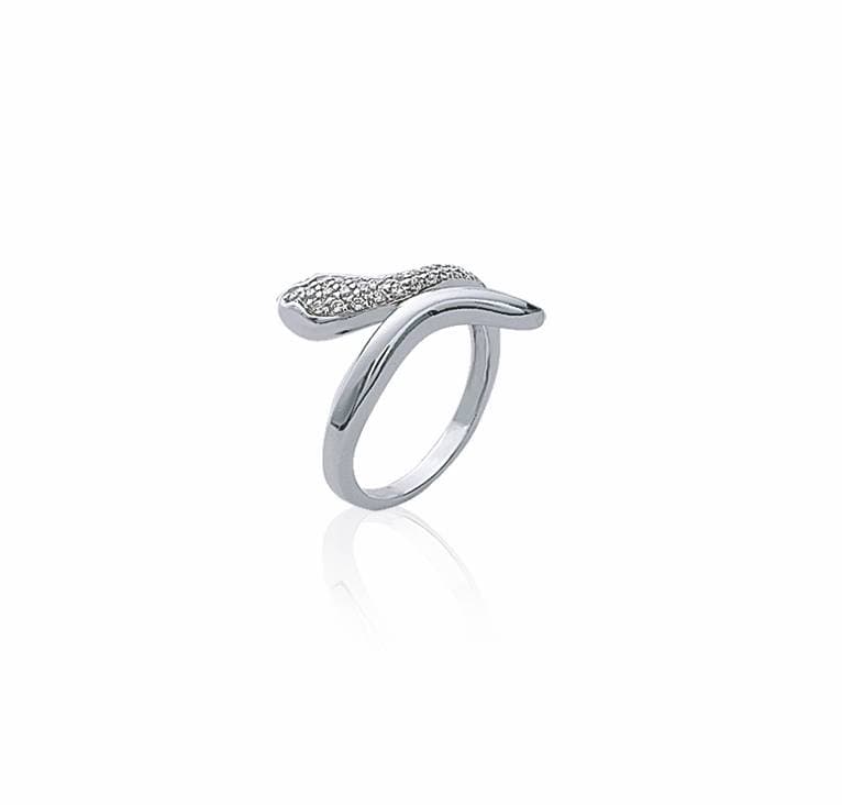 Bague serpent argent rhodié - 54