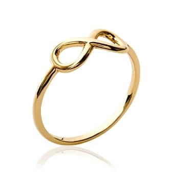 Bague fine infini plaqué or - 56