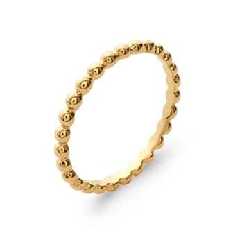 Bague fines boules plaqué or - 56