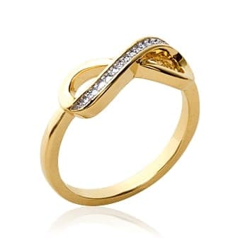 Bague infini microsertie plaqué or - 52