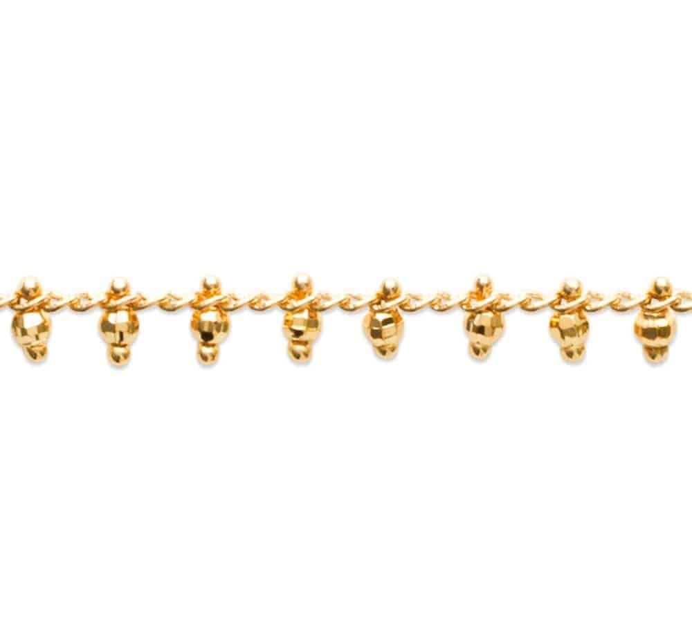 Bracelet chaîne perlé plaqué or