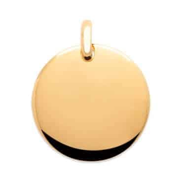 Pendentif médaille ronde plaqué or