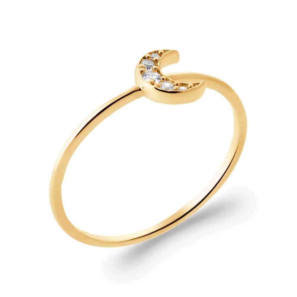 Bague lune plaqué or - 50