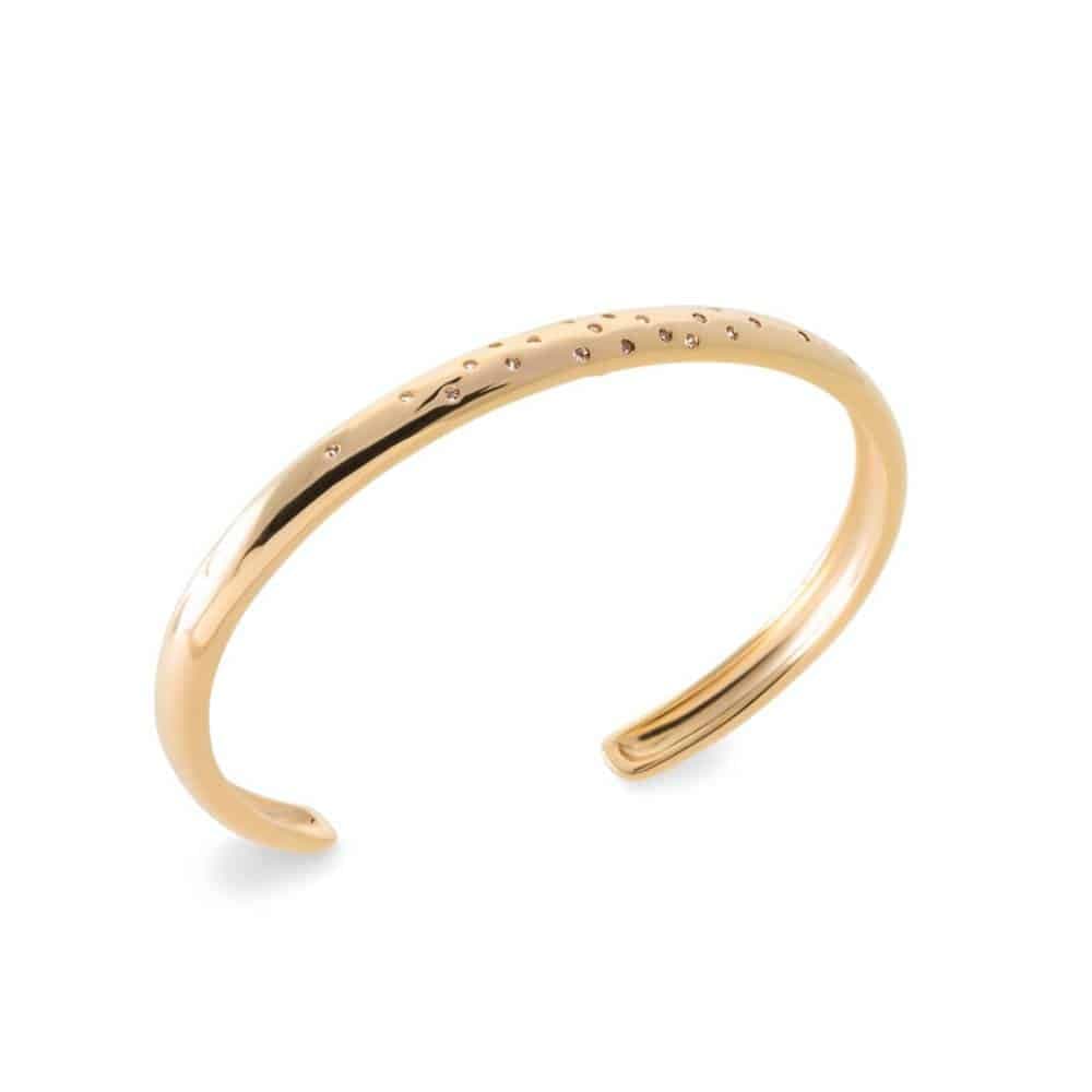 Bracelet jonc feux d'artifices plaqué or