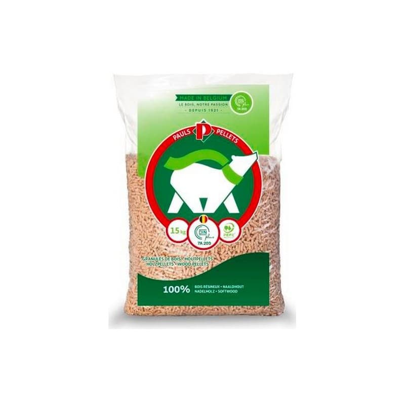 Granulés de bois PAULS Pellets 1 sacs -15kg-EV NV
