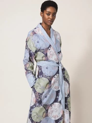 PEIGNOIR IMPRIME BLEU PISTACHE WHITE STUFF 437442