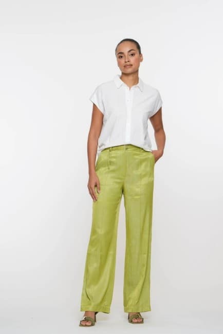 PANTALON AMPLE VERT GEISHA 51180