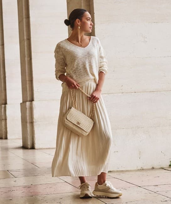 JUPE PLISSEE FROISSEE ESQUALO FASHION 28015