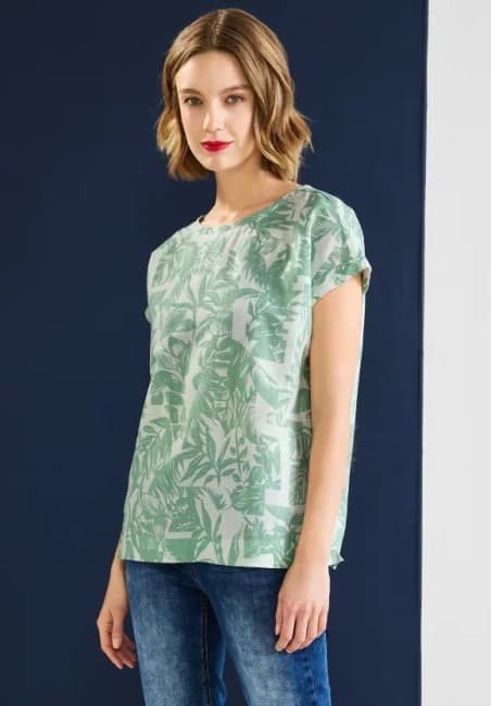 HAUT IMPRIME VERT BLANC STREET ONE 343771