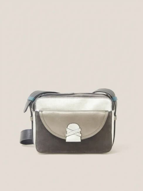 SAC CUIR GRIS ET ARGENT WHIT STUFF 439447