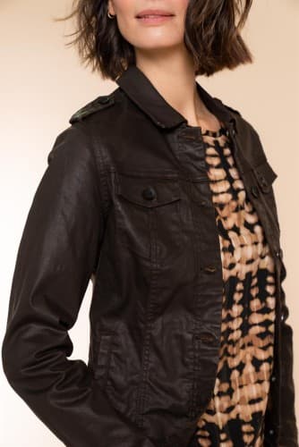 VESTE TOILE ENDUITE MARRON GEISHA 25516