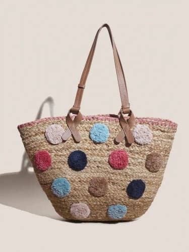 SAC CABAS FOURRE TOUT - JUTE - COTON - CUIR - WHITE STUFF 438799