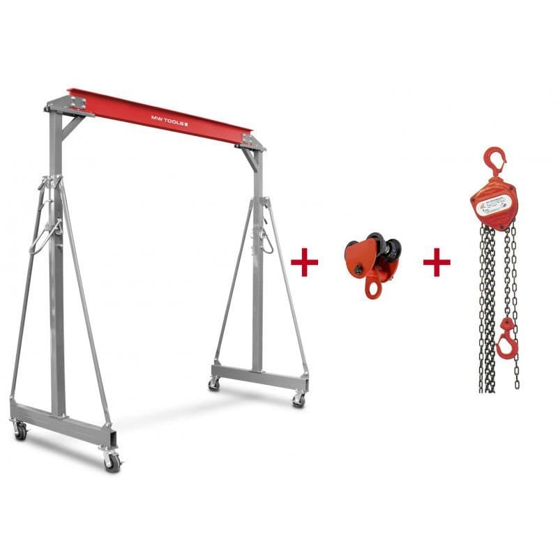 Grue à portique 2t + palan à chaînes + chariot 500/1000kg