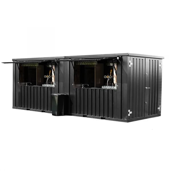 Zerlegbarer Barcontainer 8×2 Meter Schwarz RAL 9005