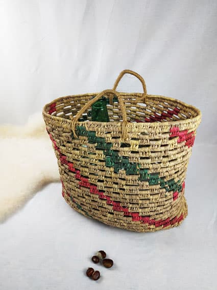 Grand sac panier en paille tressée VENDU