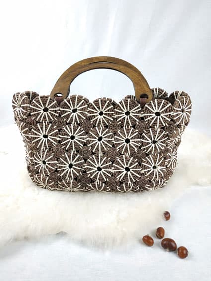 Sac Panier de plage en paille tissé VENDU