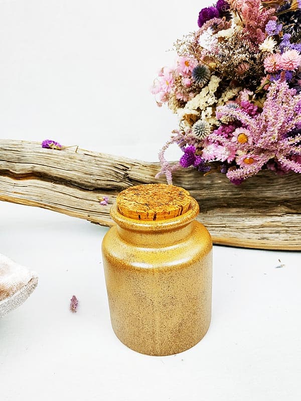 Pot en grès doré avec bouchon en liège