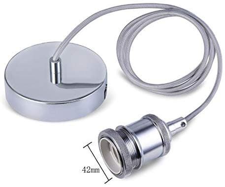 Suspension opaline tulipe fumée et fleurs blanches - Métal Glacé Chrome