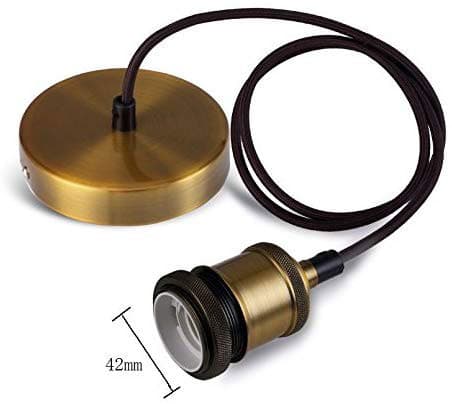 Suspension opaline à frange de perles ocres VENDU - Métal brossé Cuivré Bronze