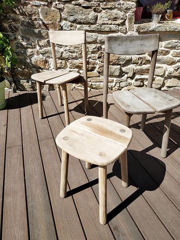 un tabouret en bois massif VENDU