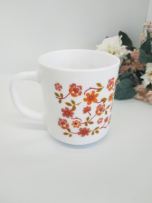 Jolie tasse fleur orange vintage VENDU