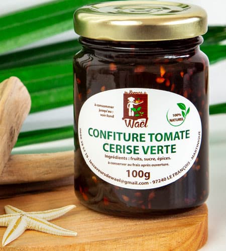 Confiture artisanale de tomates cerises vertes · Martinique · bocal 100g