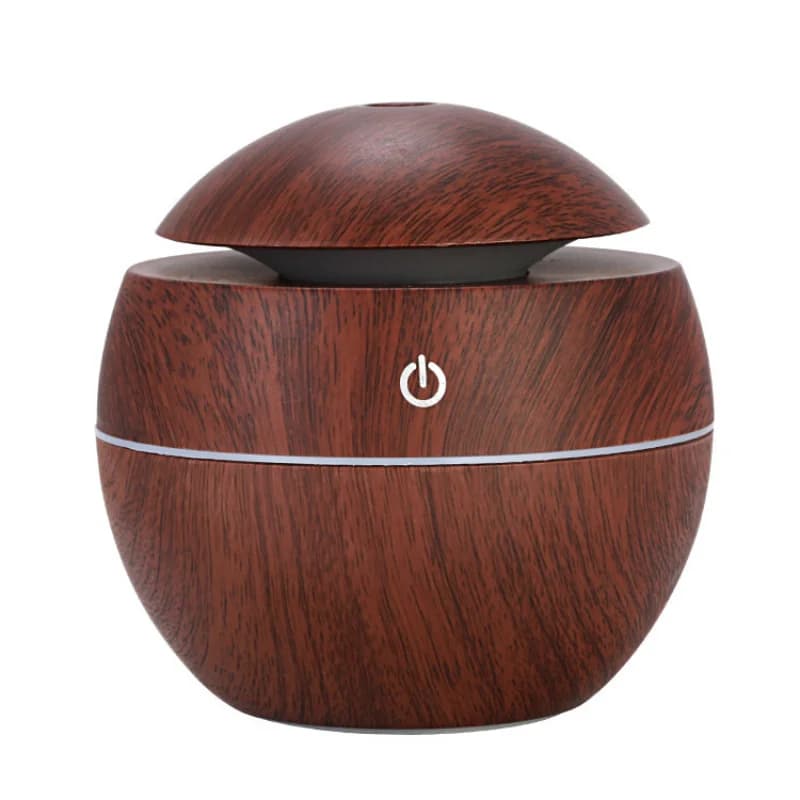 Mini pulvérisateur de brume froide ultrasonique, diffuseur d'arômes, humidificateur d'air coloré, grain de bois, USB - Deep wood