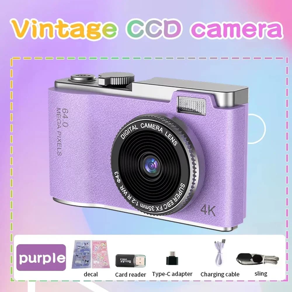 Appareil photo numérique à zoom numérique 4K CCD 8X pour étudiant, appareil photo de photographie numérique compacte 48MP 180 ° RENAU de l'appareil ph