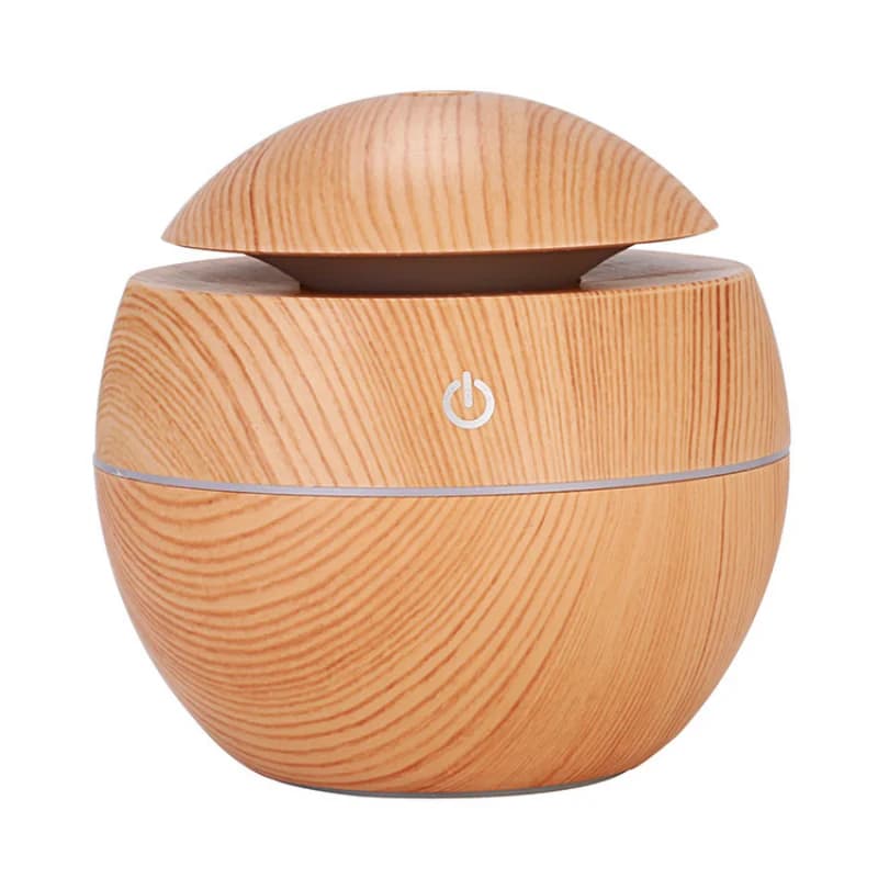 Mini pulvérisateur de brume froide ultrasonique, diffuseur d'arômes, humidificateur d'air coloré, grain de bois, USB - Light wood
